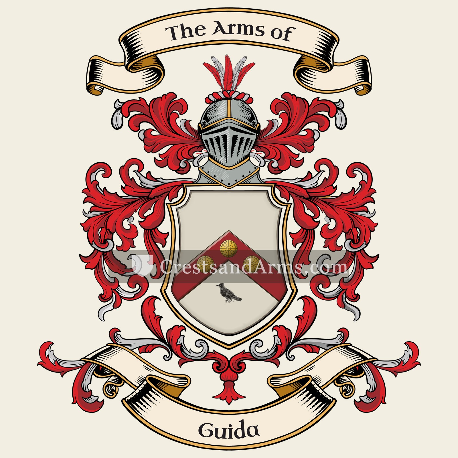 The Guida coat of arms, drawn from the recorded blazon