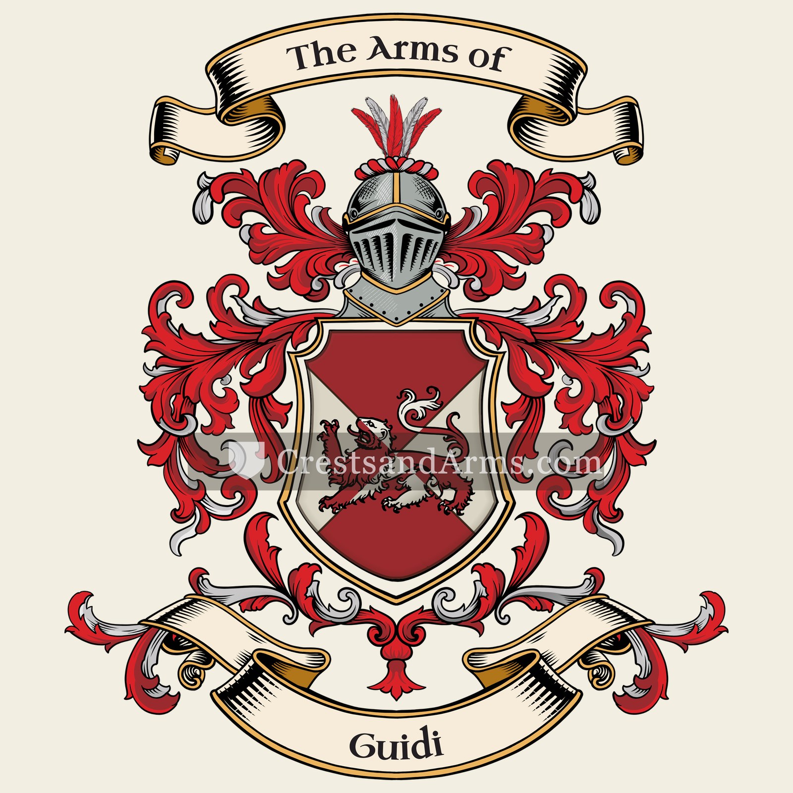 The Guidi coat of arms, drawn from the recorded blazon