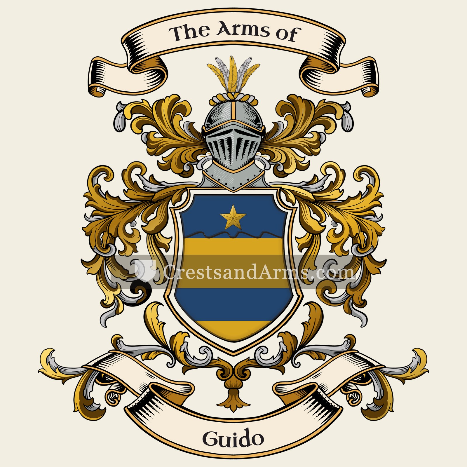 The Guido coat of arms, drawn from the recorded blazon