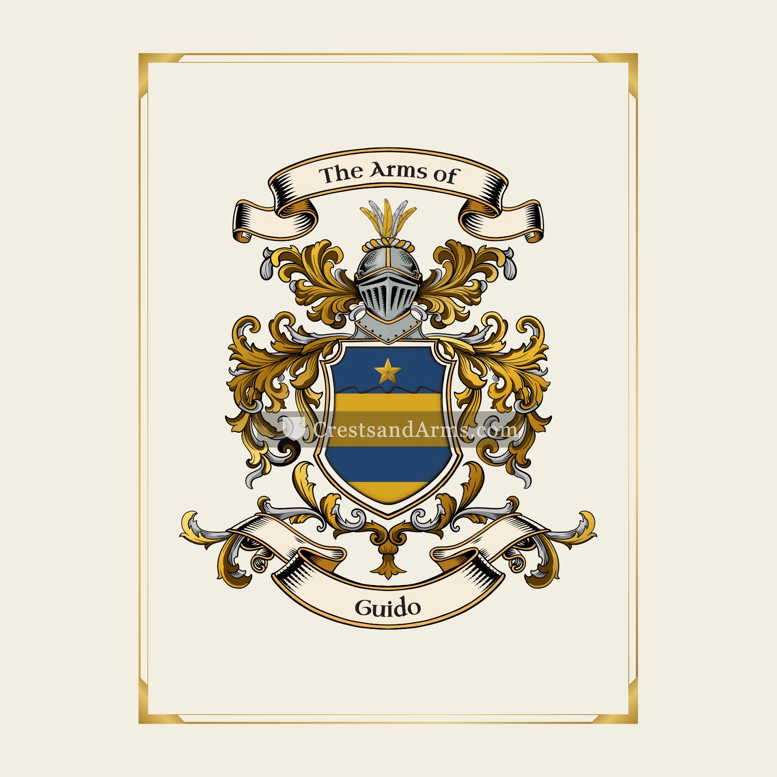 With gold border