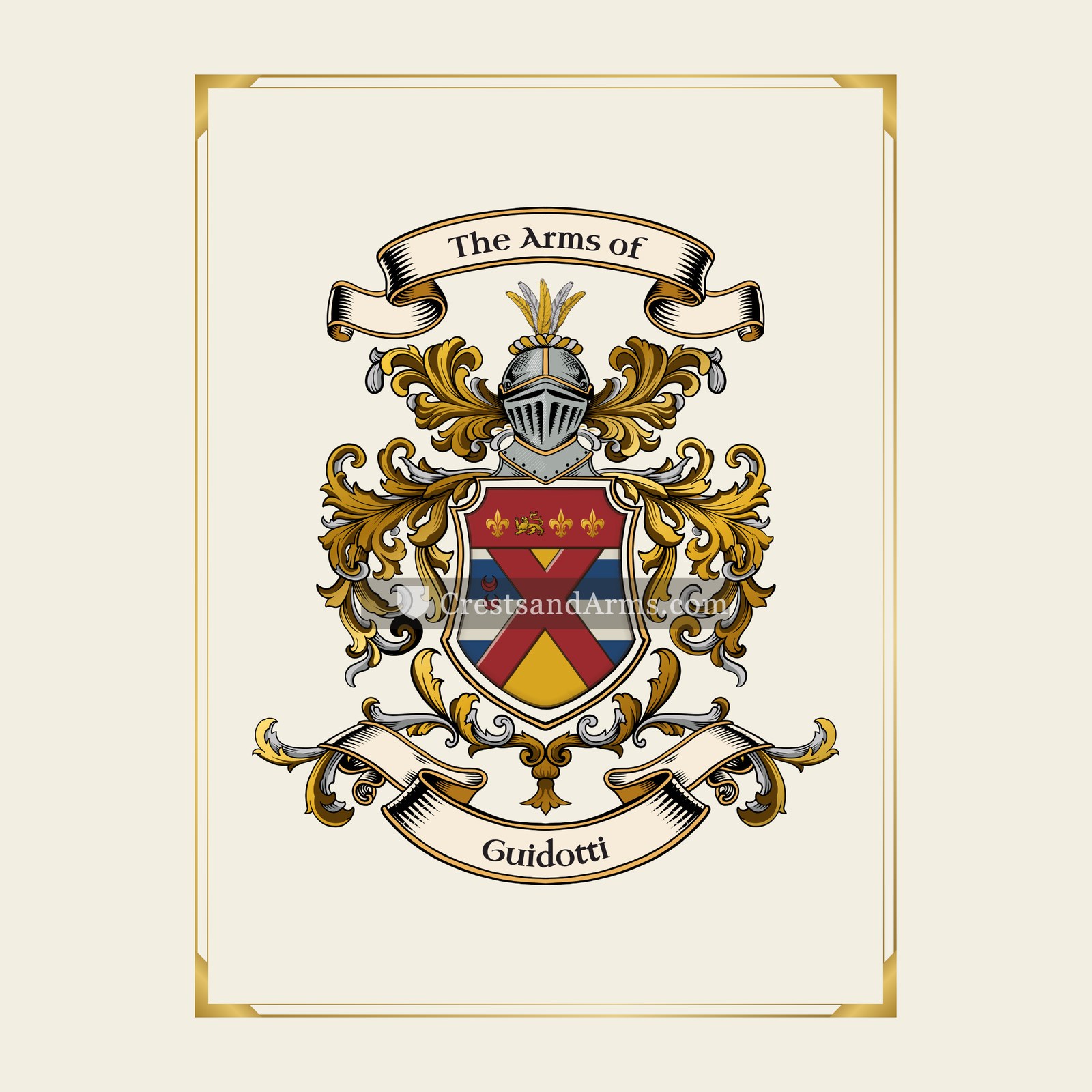 With gold border