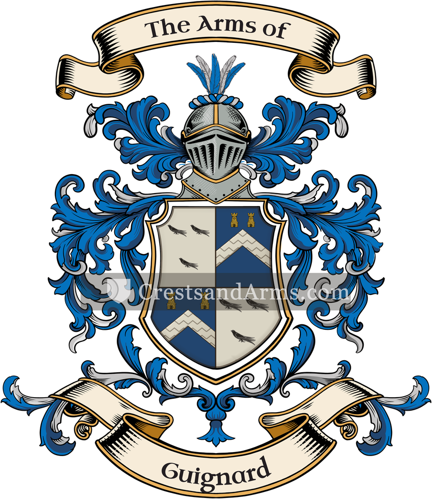 The Guignard coat of arms, drawn from the recorded blazon