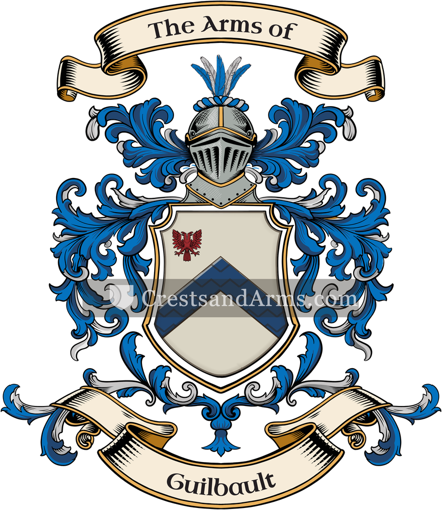 The Guilbault coat of arms, drawn from the recorded blazon