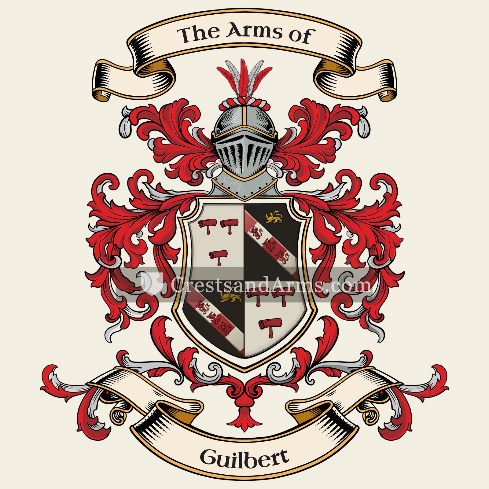 The Guilbert coat of arms, drawn from the recorded blazon