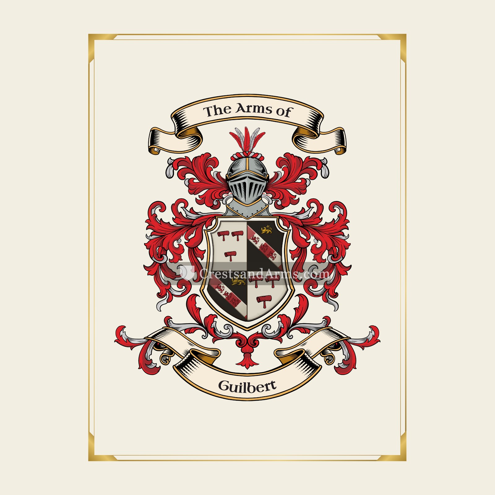With gold border