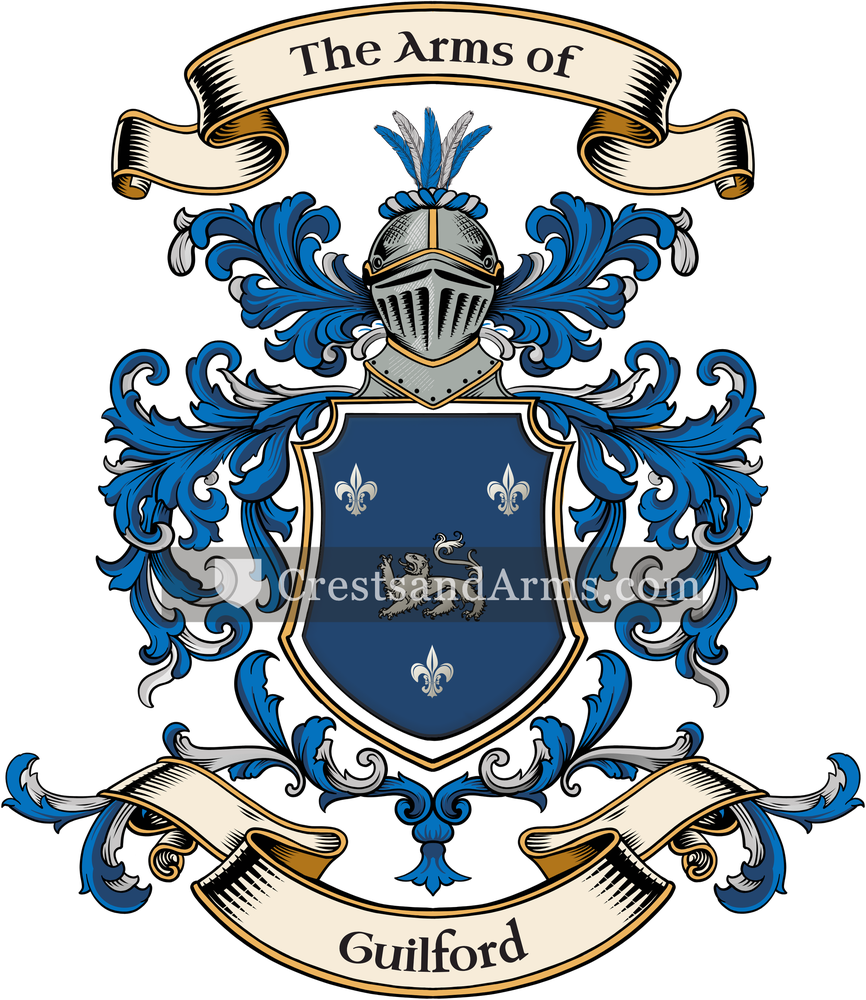 The Guilford coat of arms, drawn from the recorded blazon