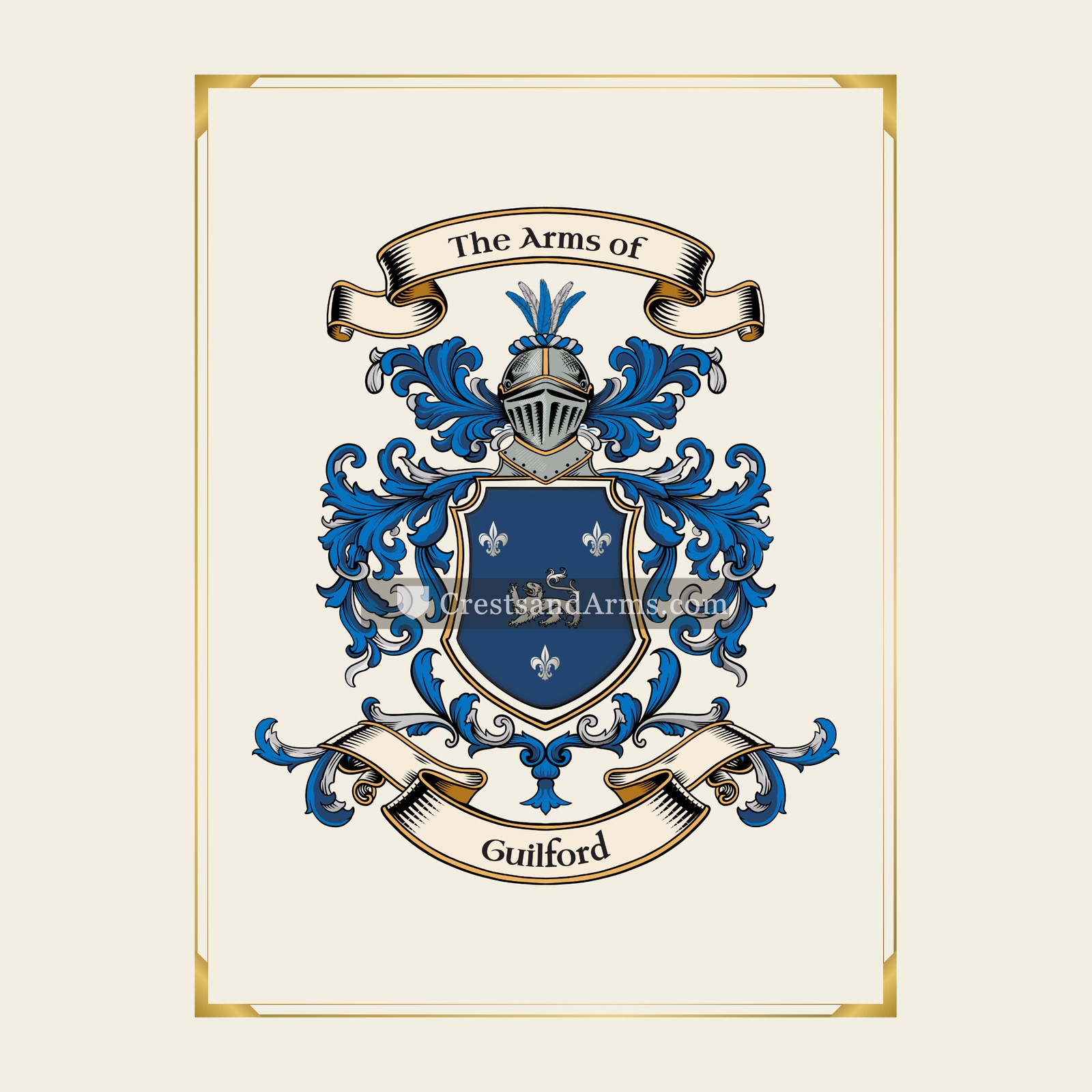 With gold border