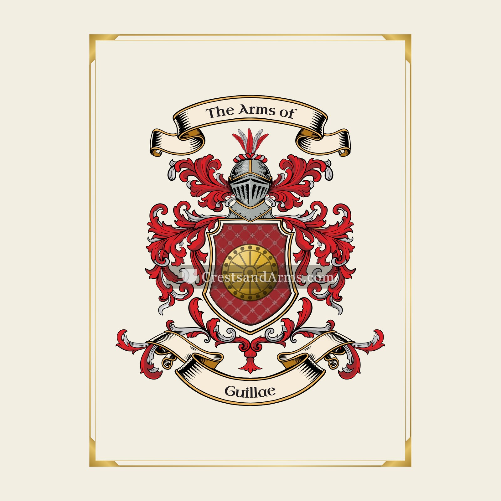 With gold border