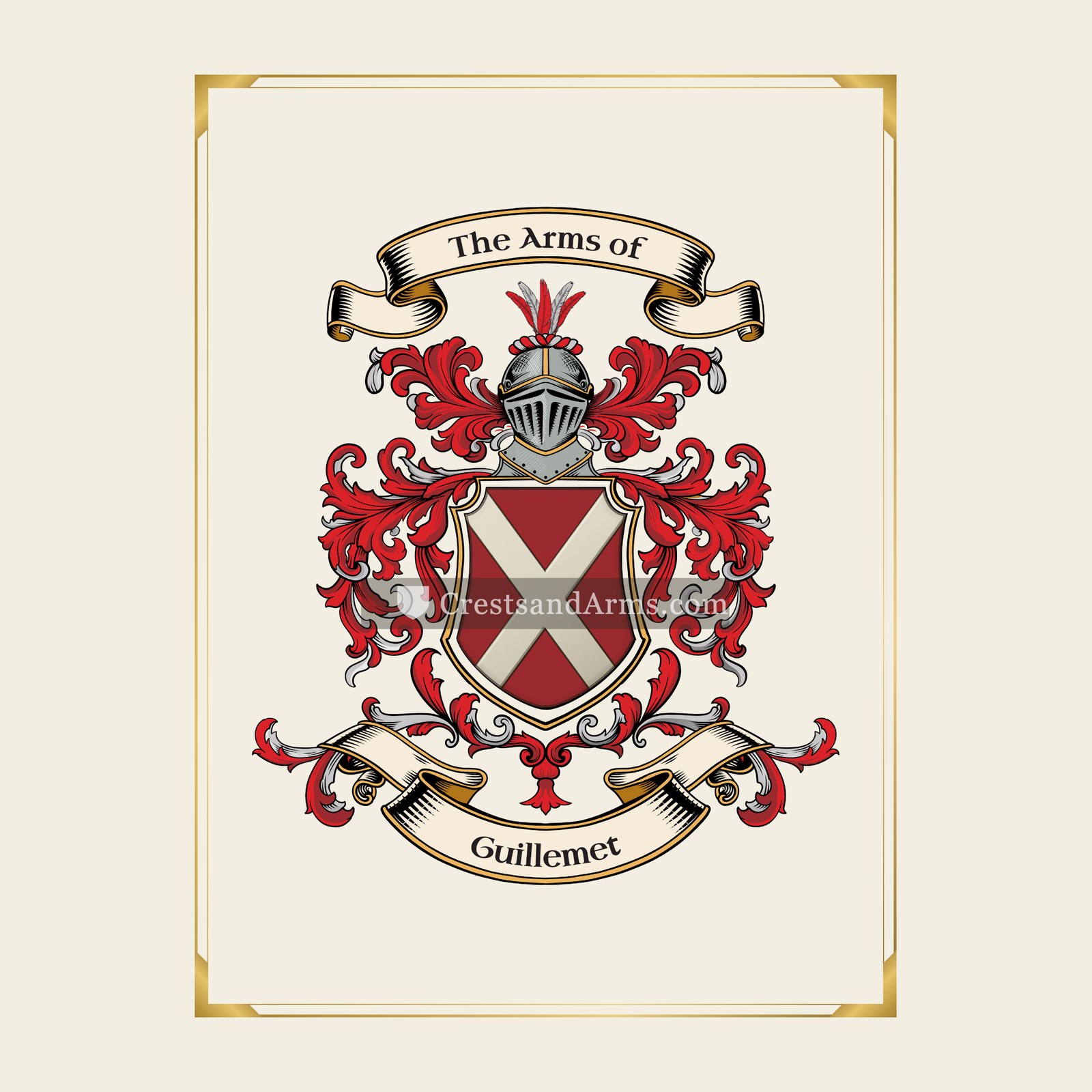 With gold border