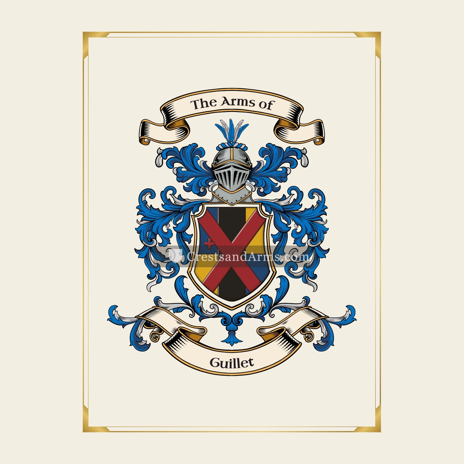 With gold border