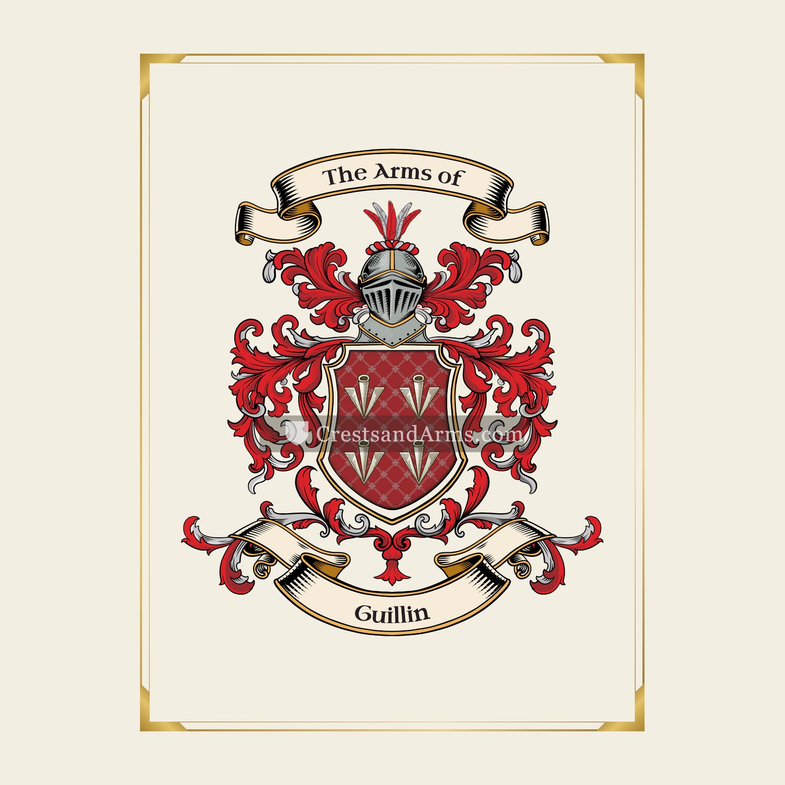 With gold border