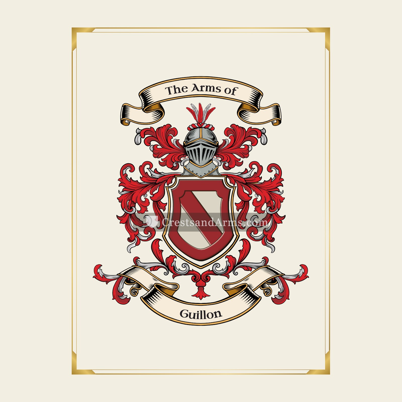 With gold border