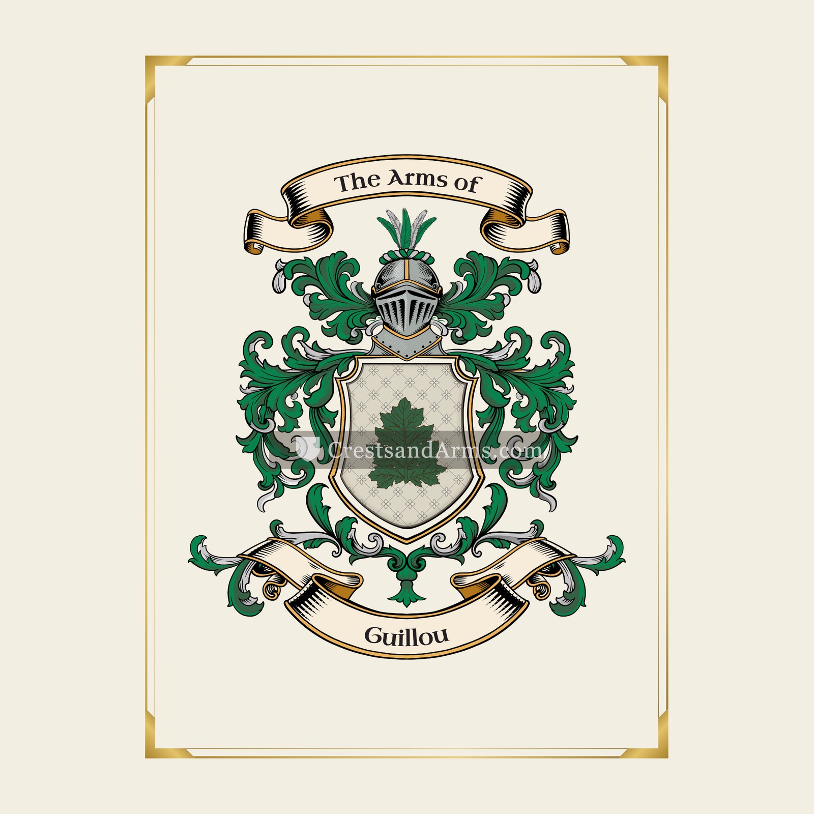 With gold border