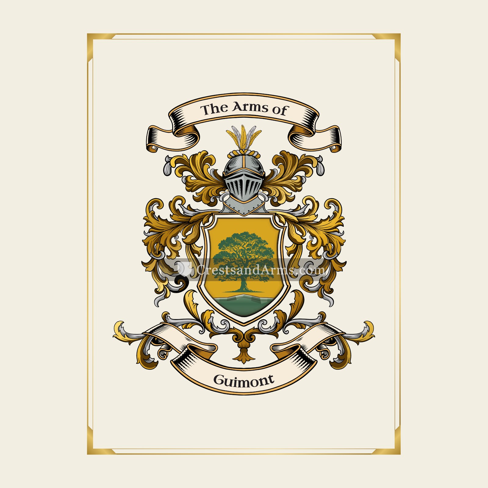 With gold border