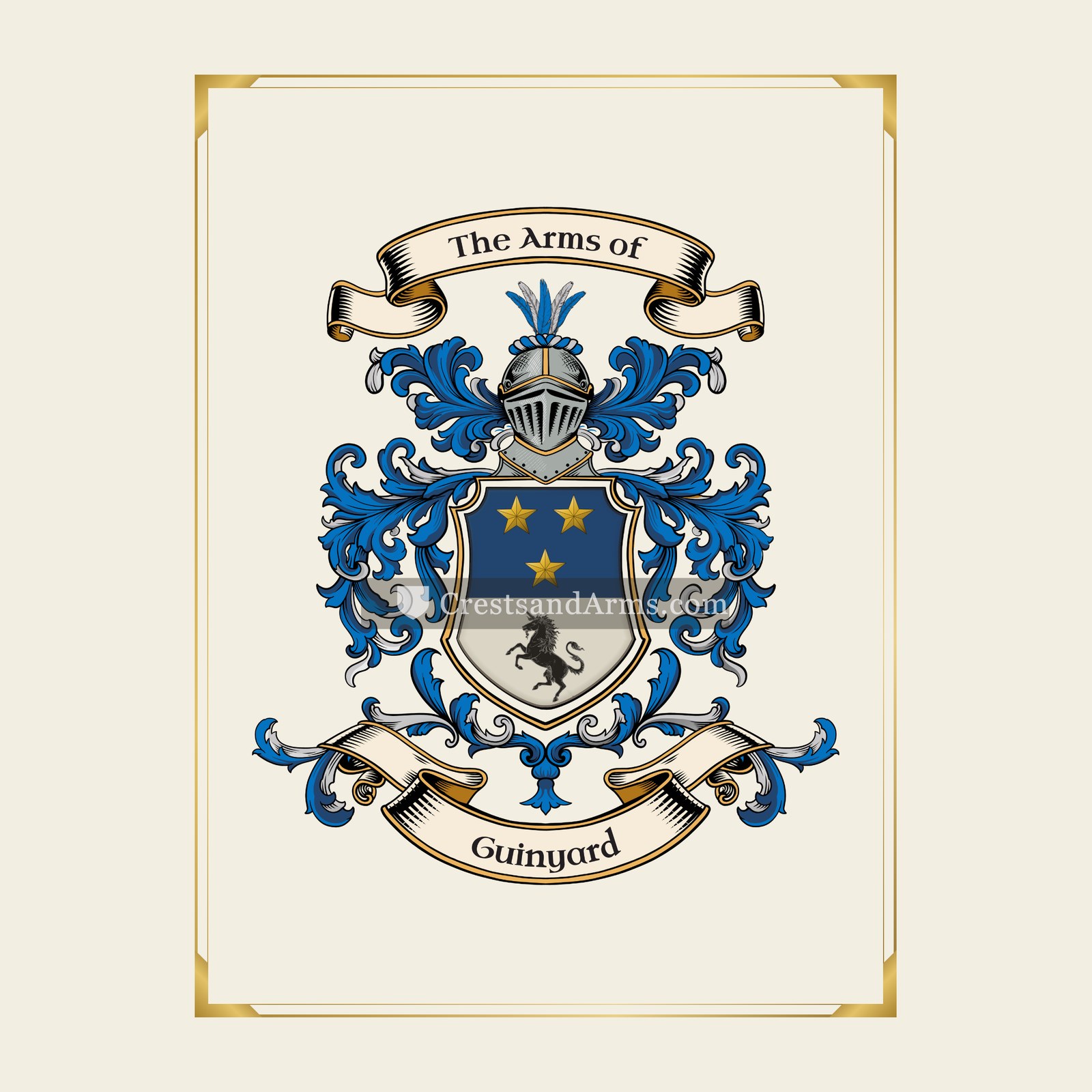 With gold border