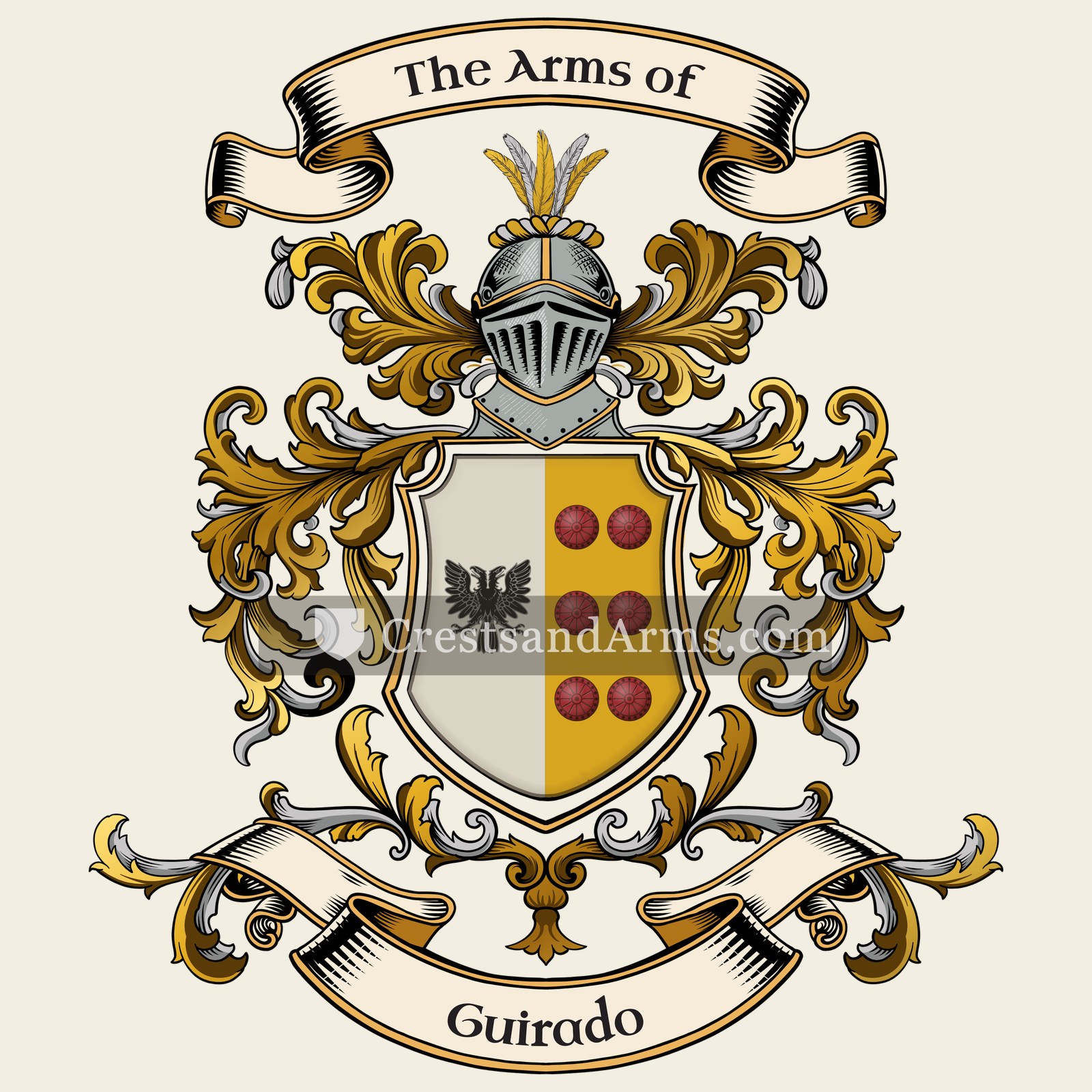 The Guirado coat of arms, drawn from the recorded blazon