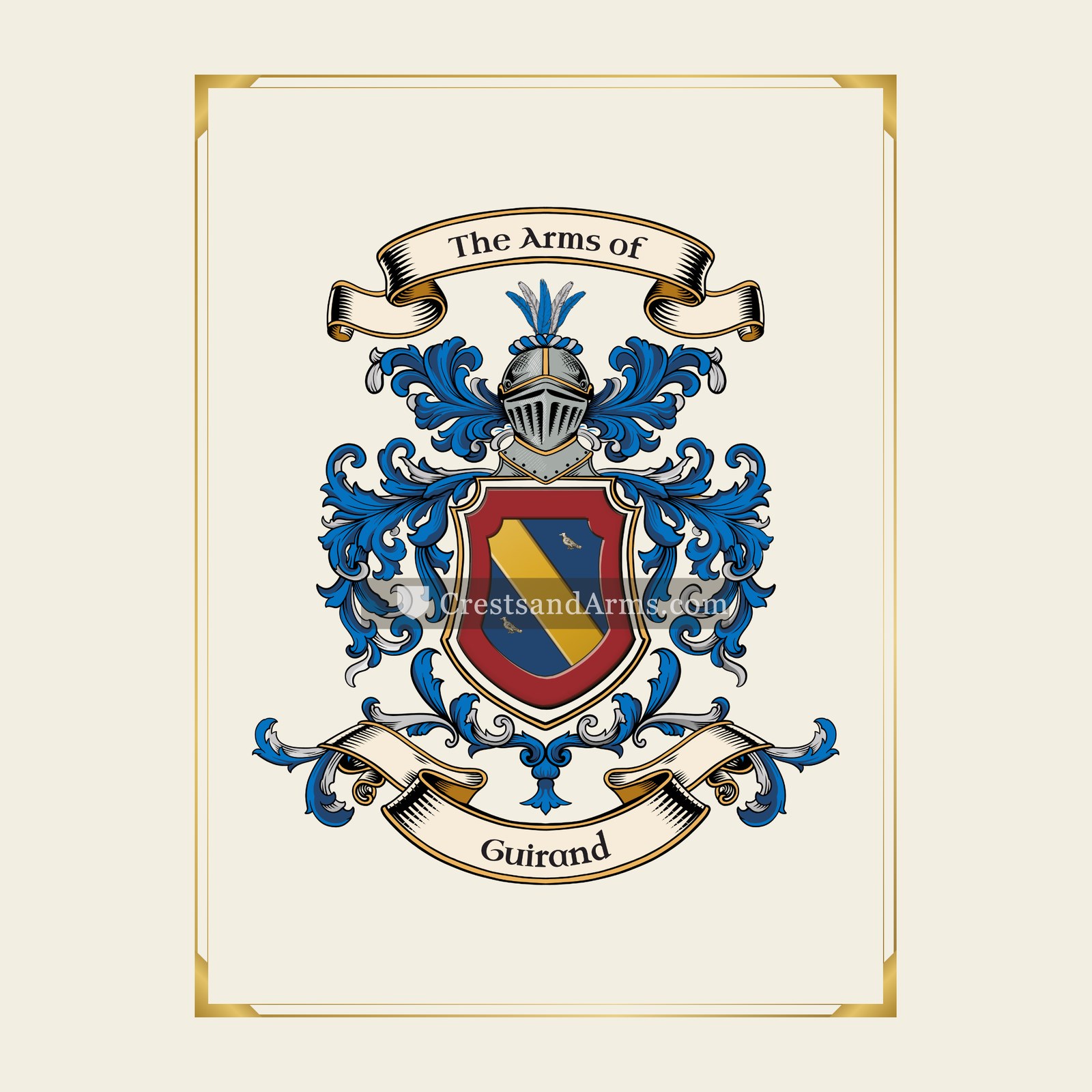 With gold border