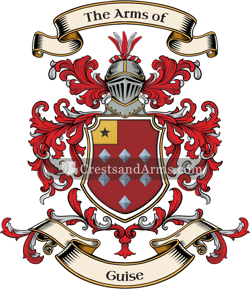 The Guise coat of arms, drawn from the recorded blazon