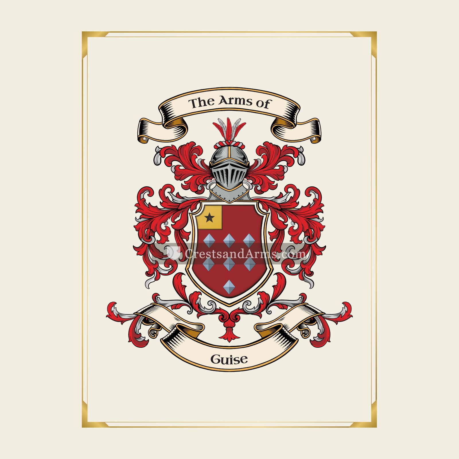 With gold border