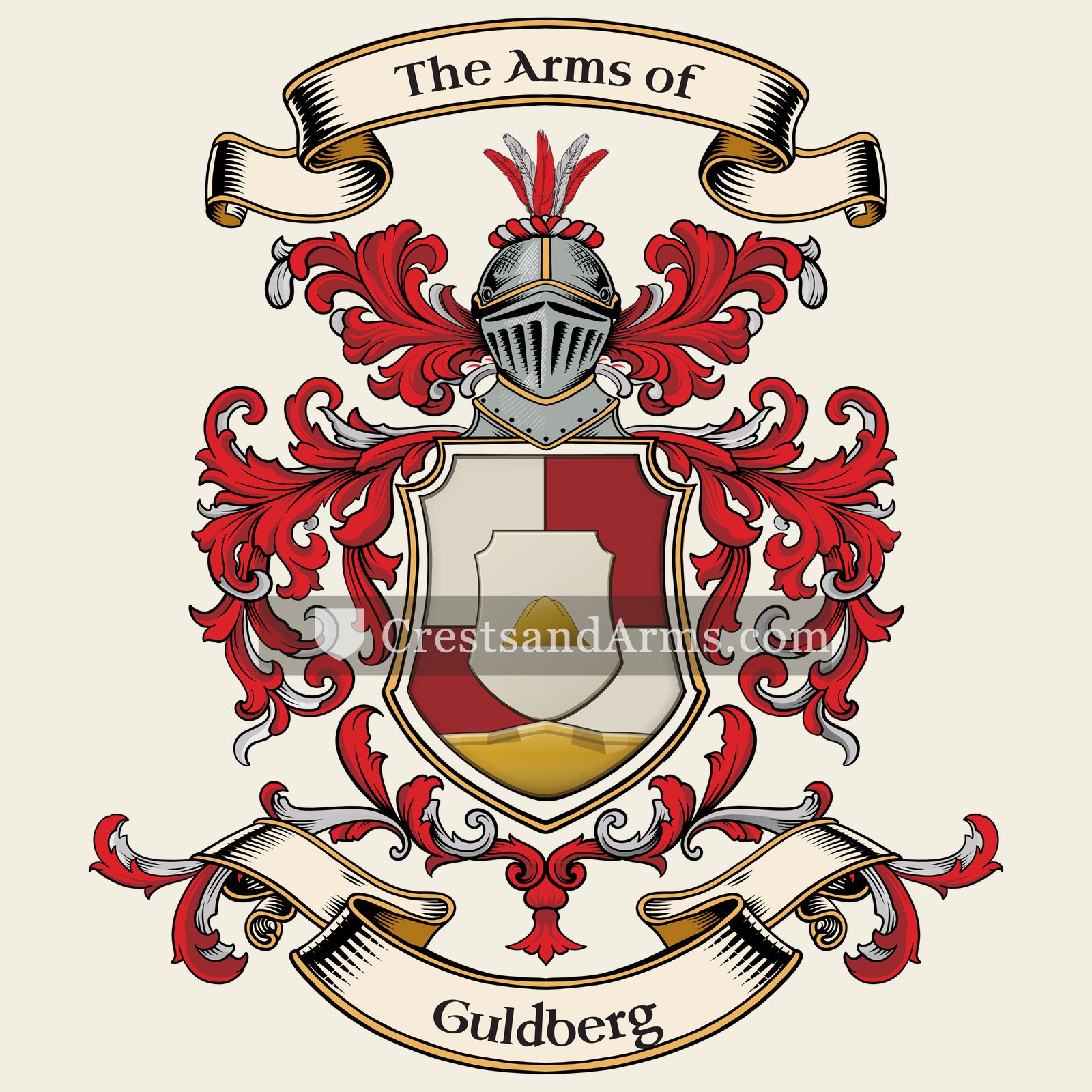 The Guldberg coat of arms, drawn from the recorded blazon