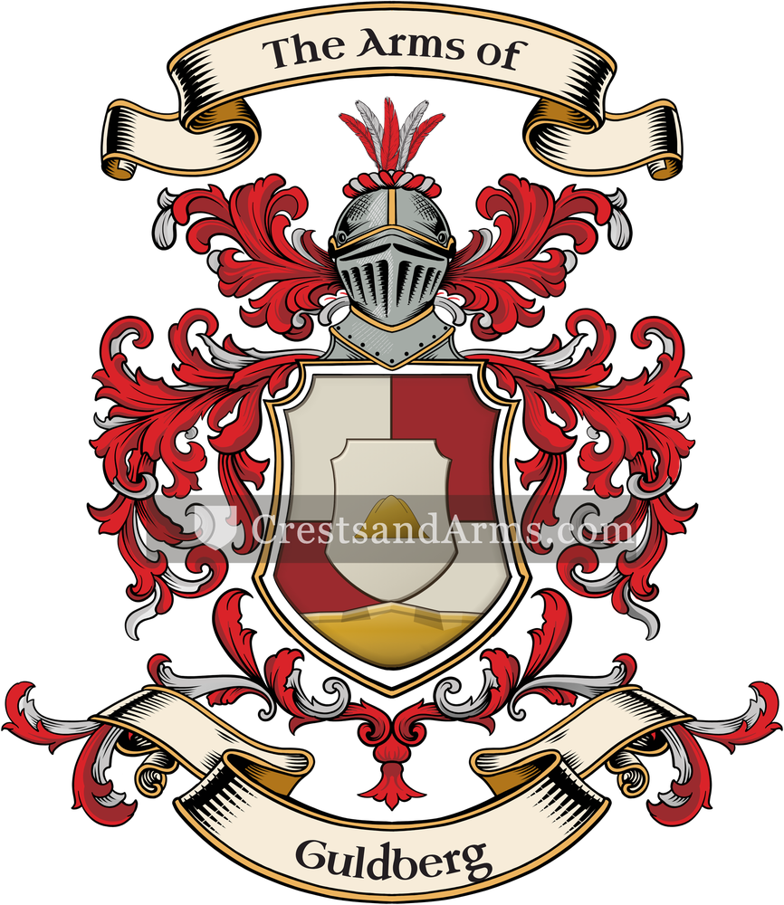 The Guldberg coat of arms, drawn from the recorded blazon