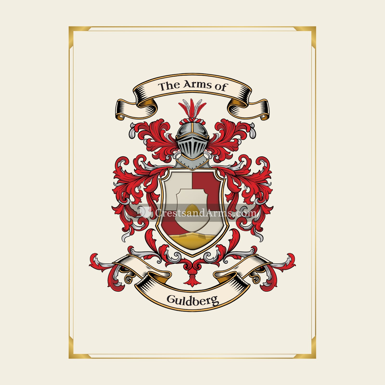 With gold border