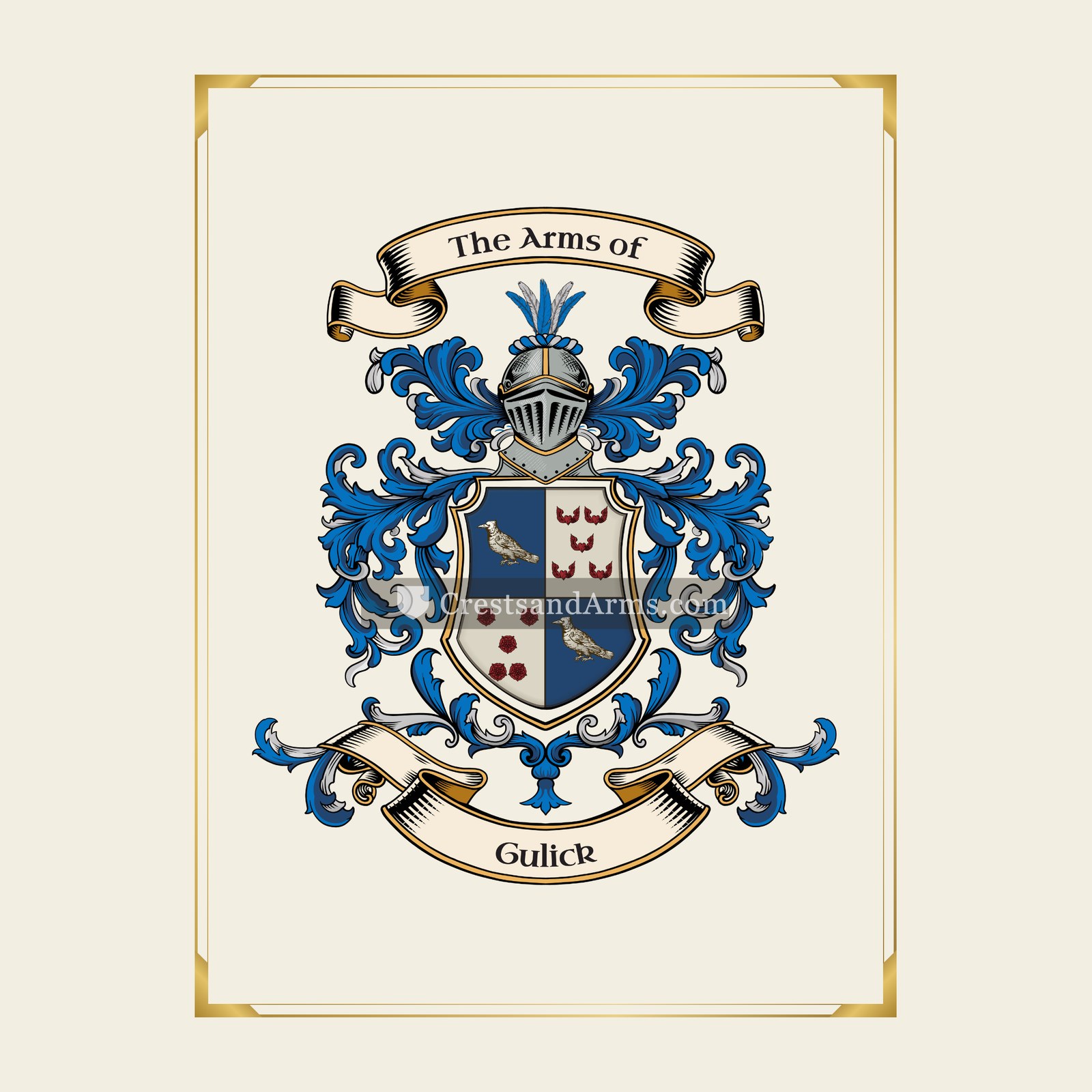 With gold border