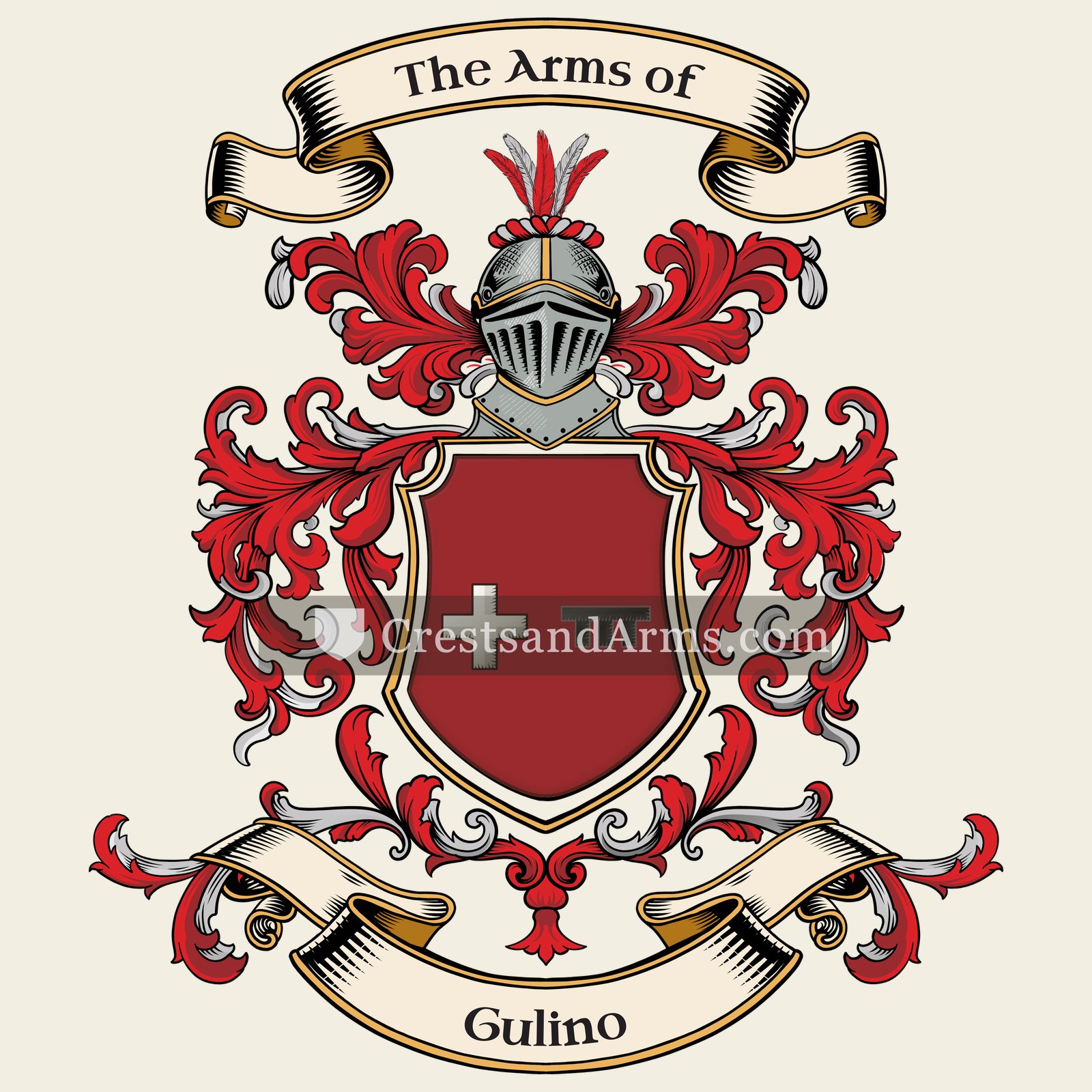 The Gulino coat of arms, drawn from the recorded blazon
