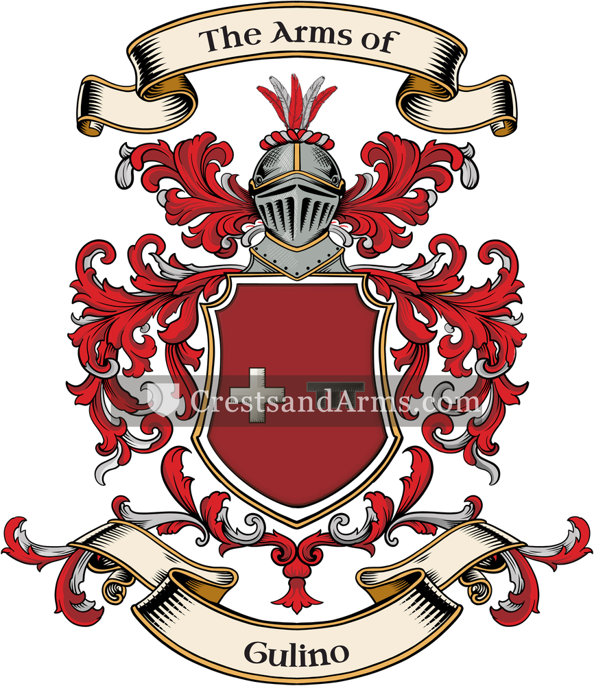 The Gulino coat of arms, drawn from the recorded blazon