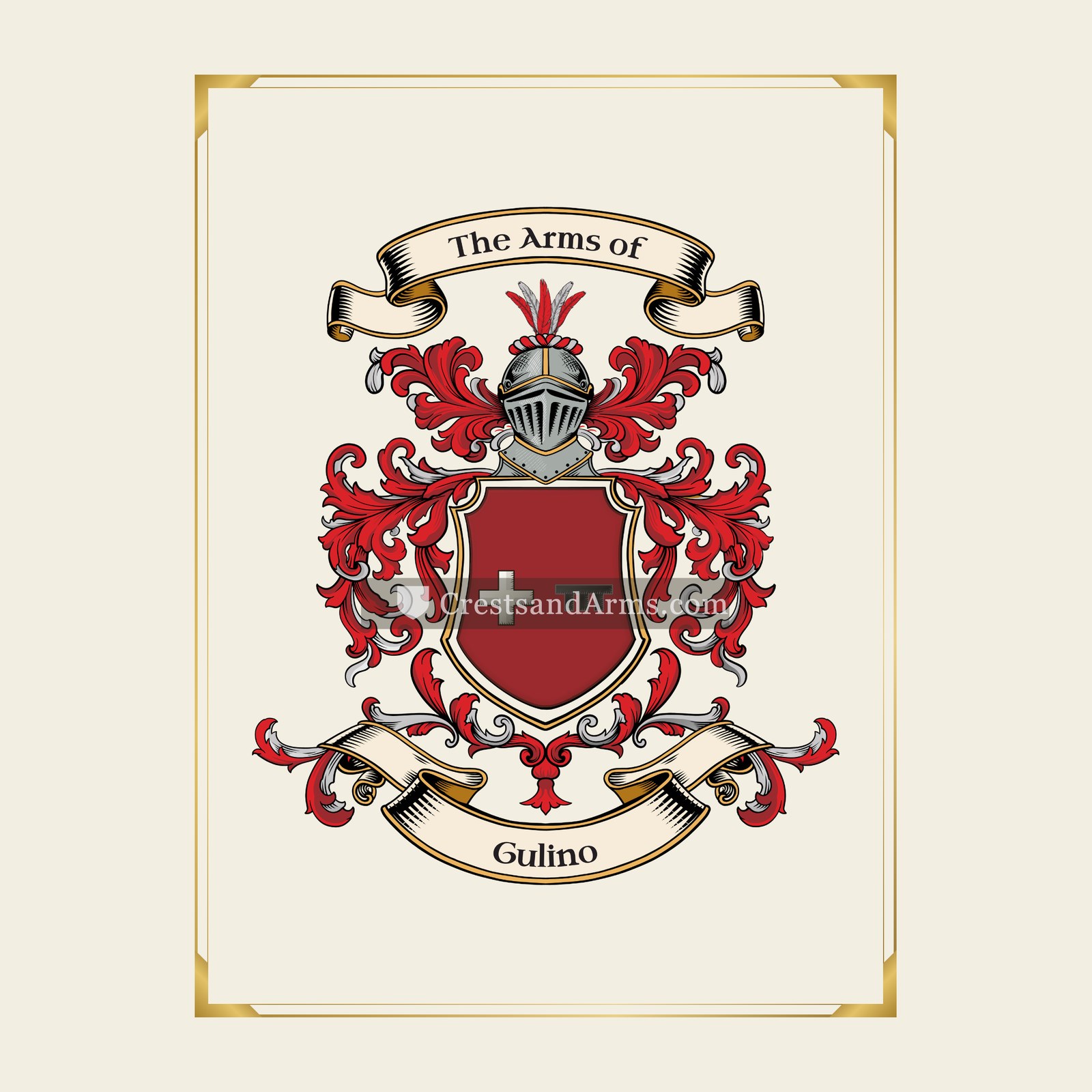 With gold border