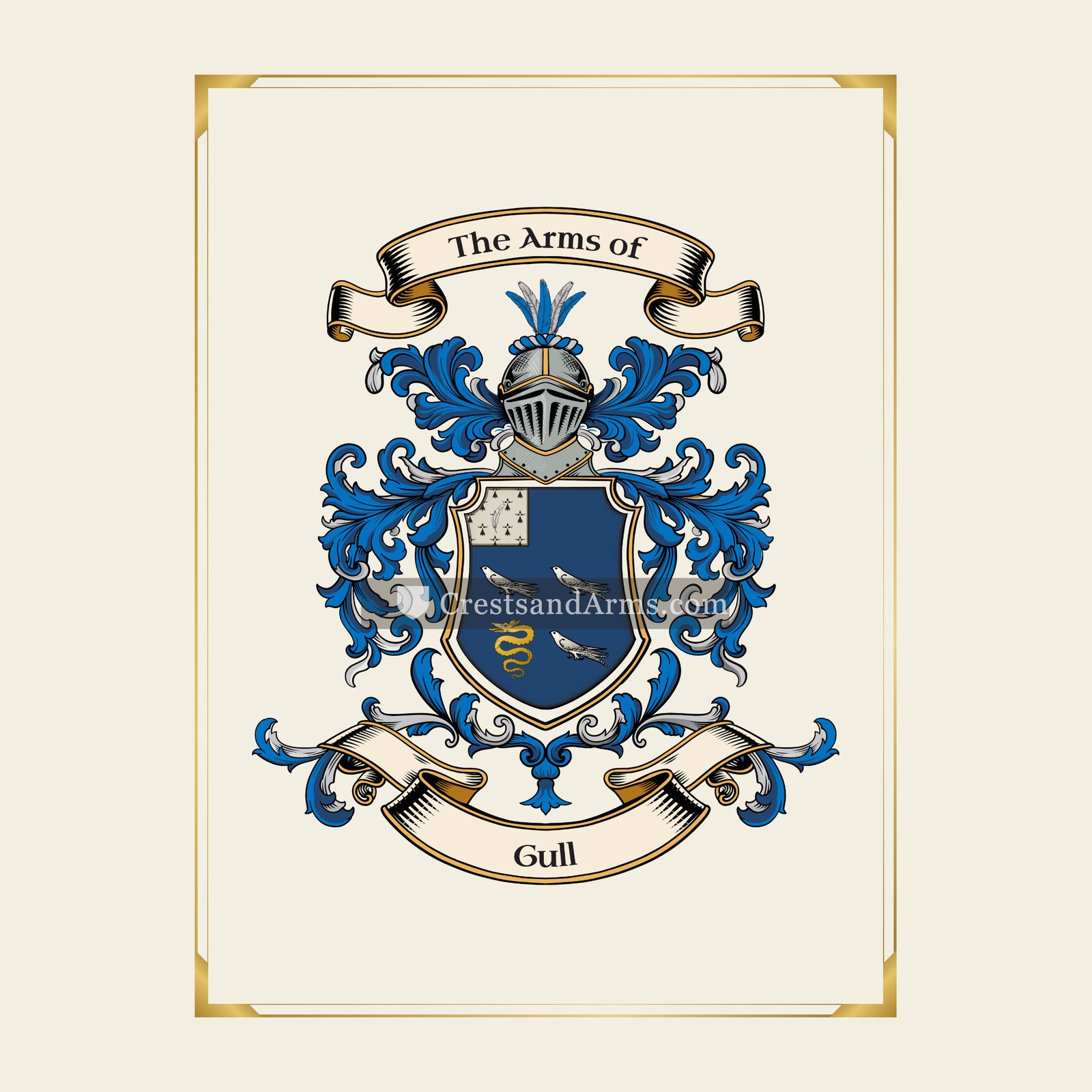 With gold border