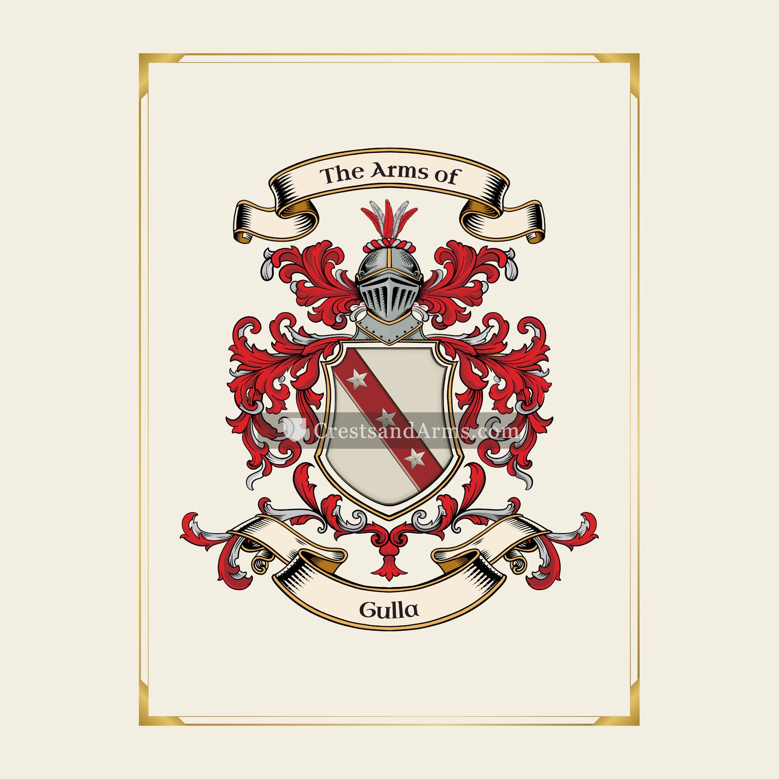 With gold border