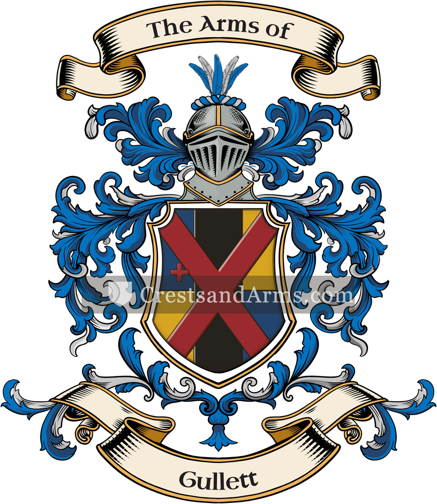 The Gullett coat of arms, drawn from the recorded blazon