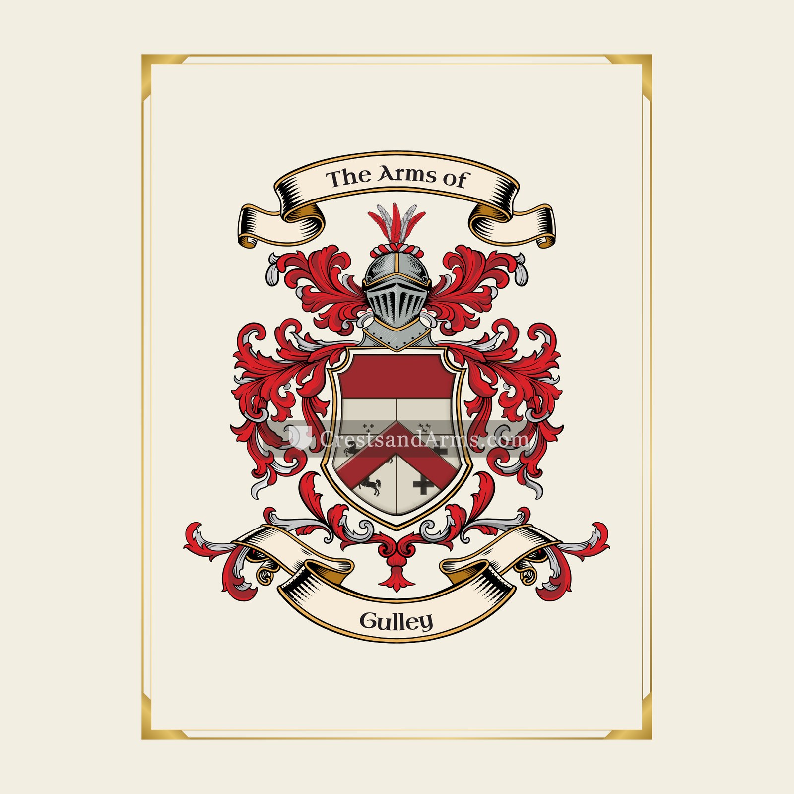 With gold border