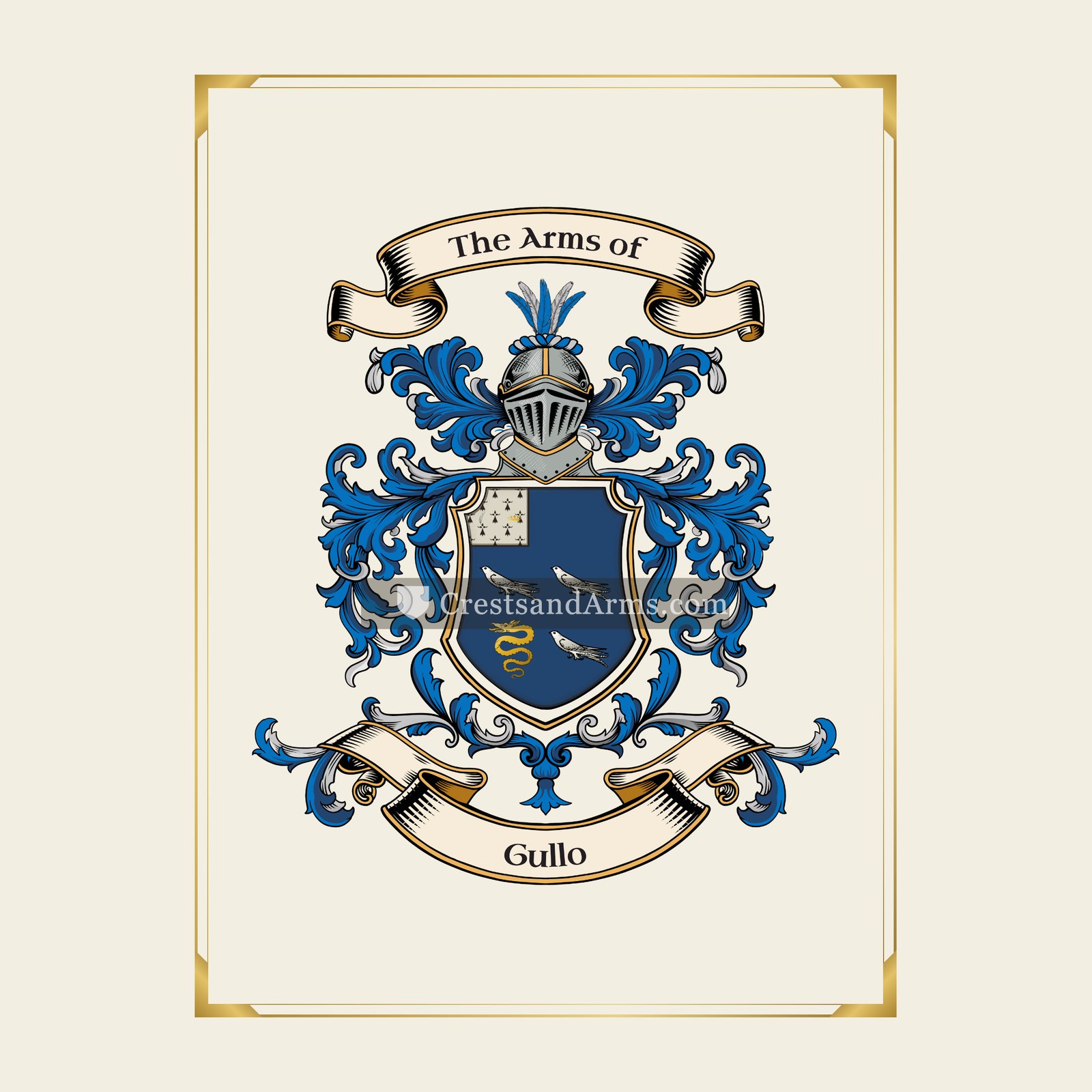 With gold border