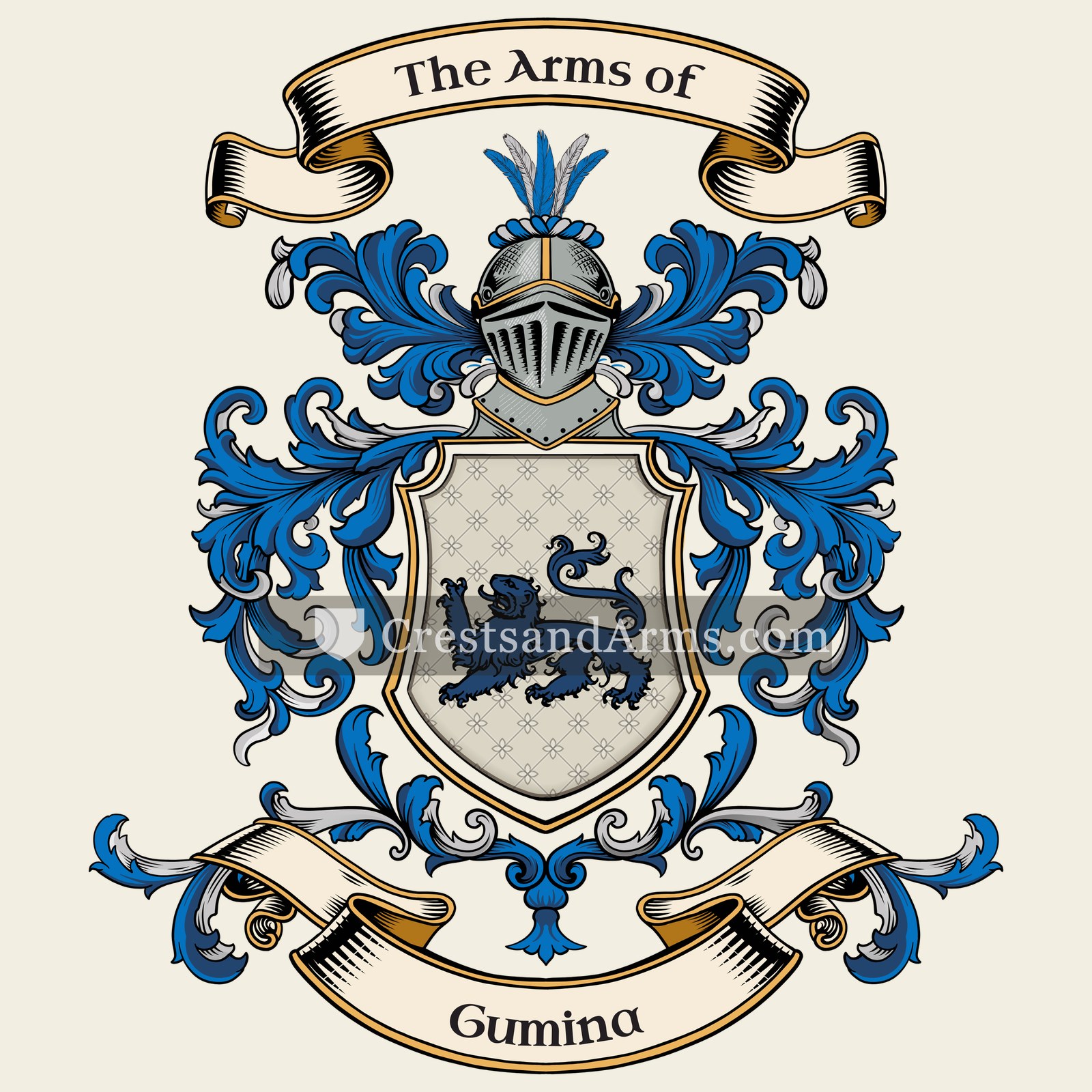 The Gumina coat of arms, drawn from the recorded blazon