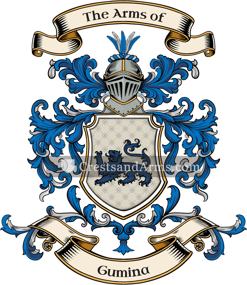 The Gumina coat of arms, drawn from the recorded blazon
