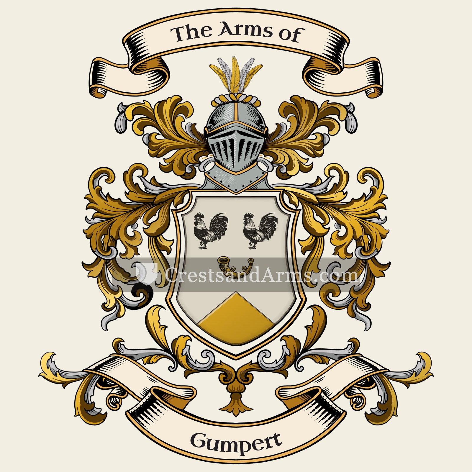 The Gumpert coat of arms, drawn from the recorded blazon