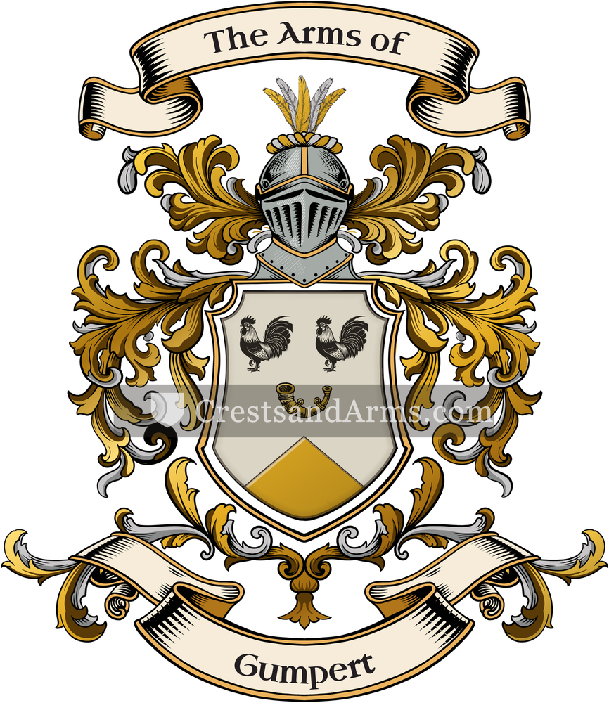 The Gumpert coat of arms, drawn from the recorded blazon