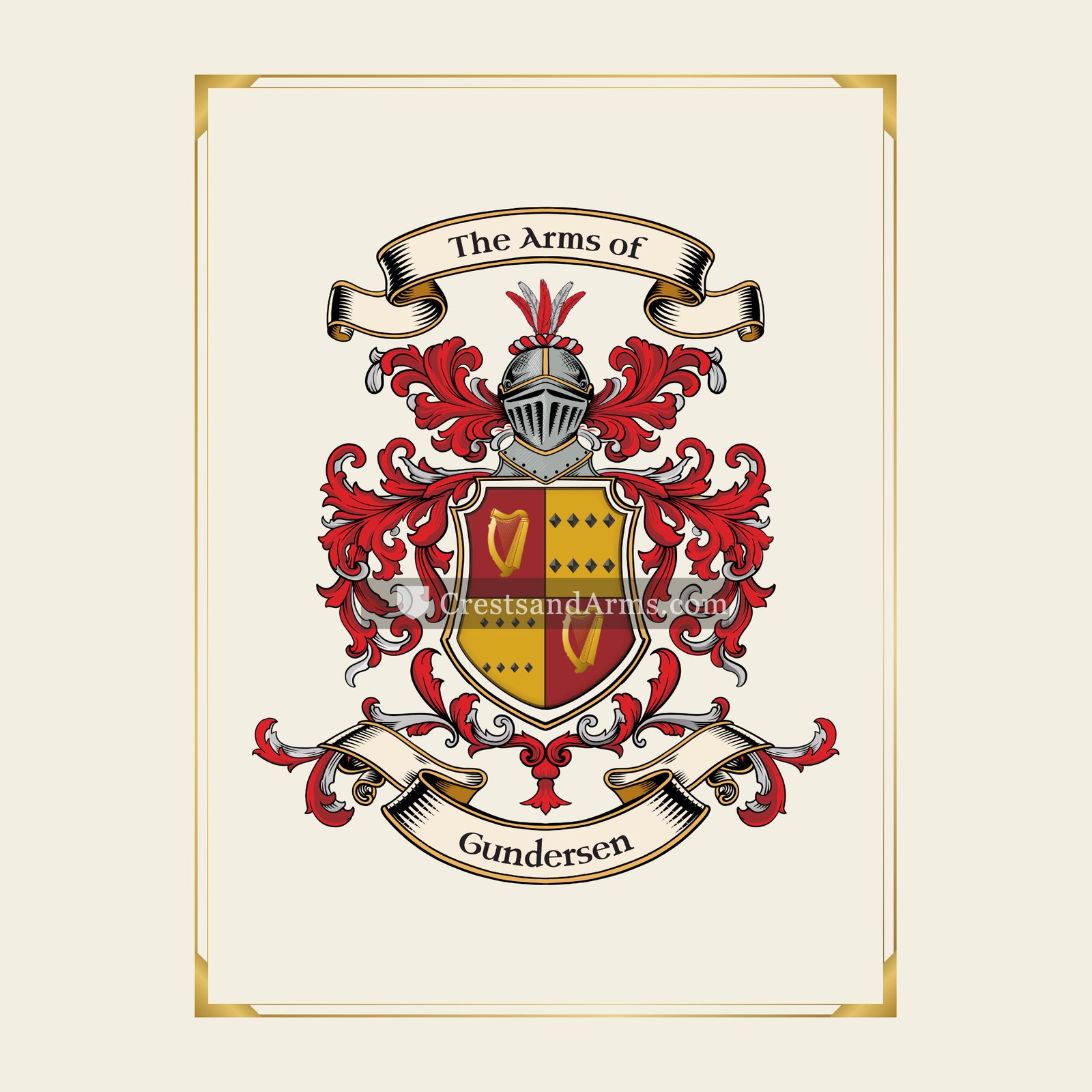 With gold border