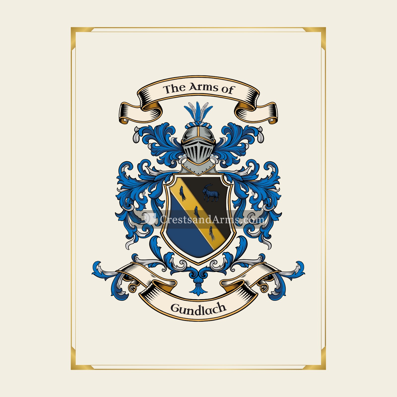 With gold border