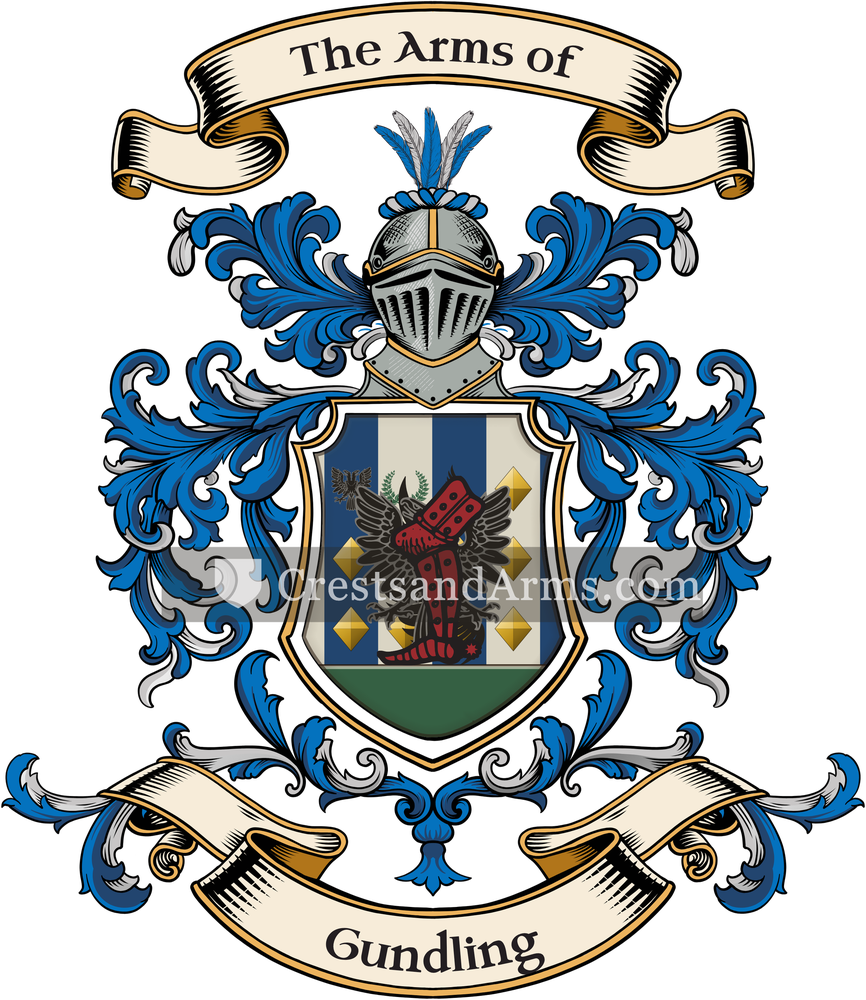 The Gundling coat of arms, drawn from the recorded blazon