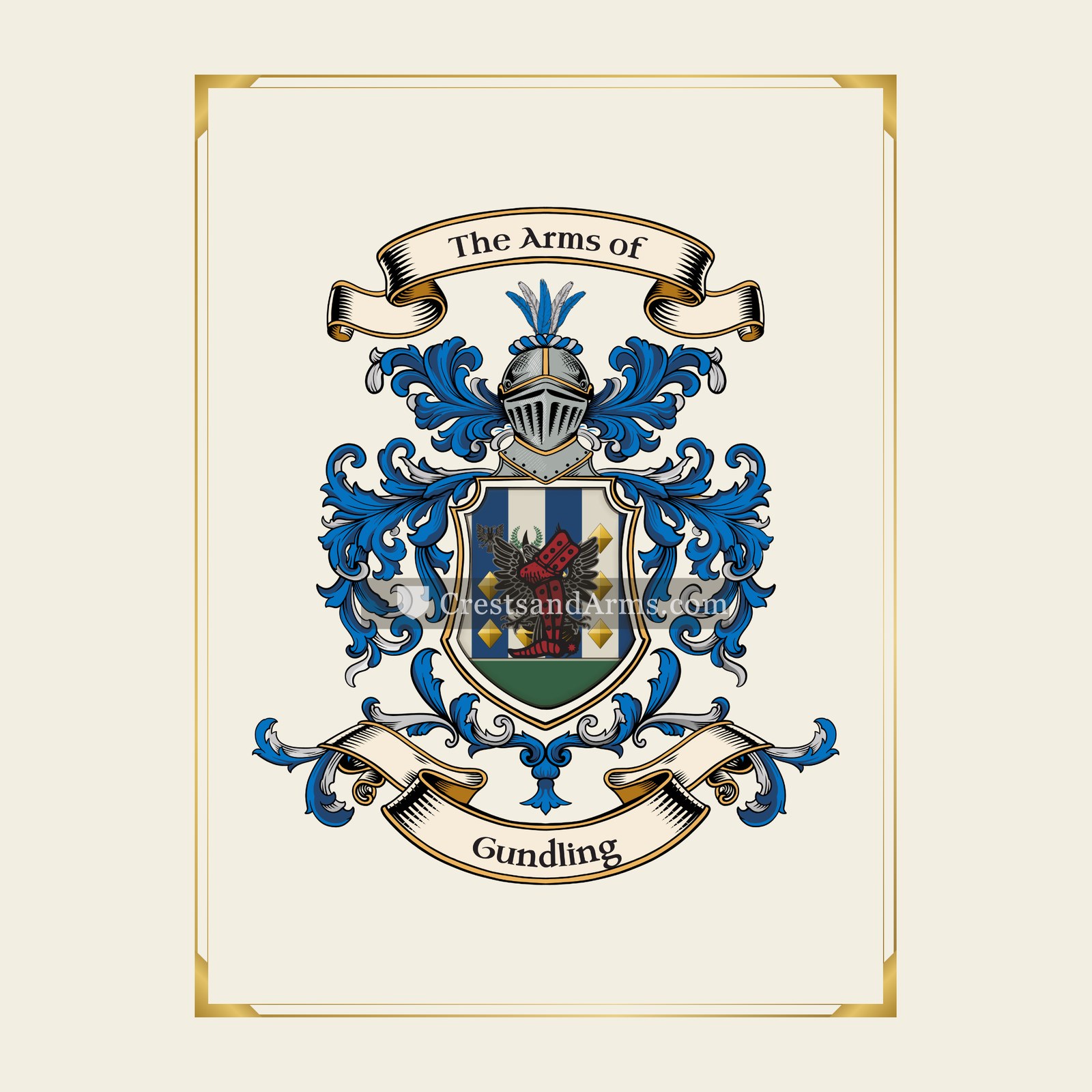 With gold border