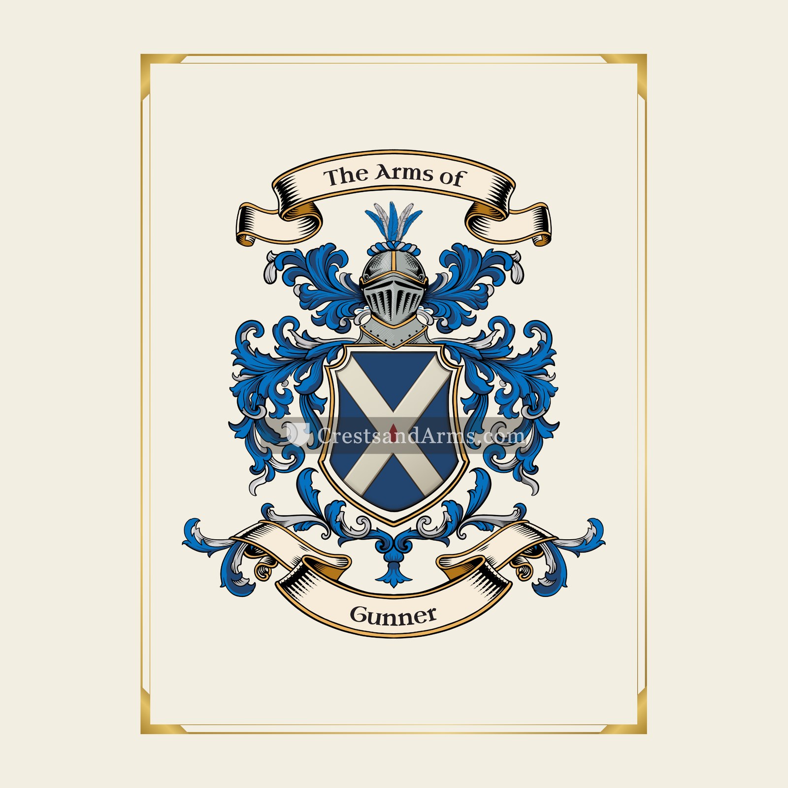 With gold border