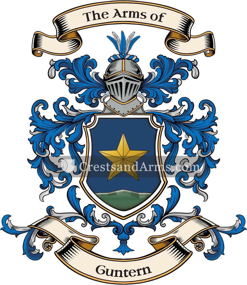 The Guntern coat of arms, drawn from the recorded blazon