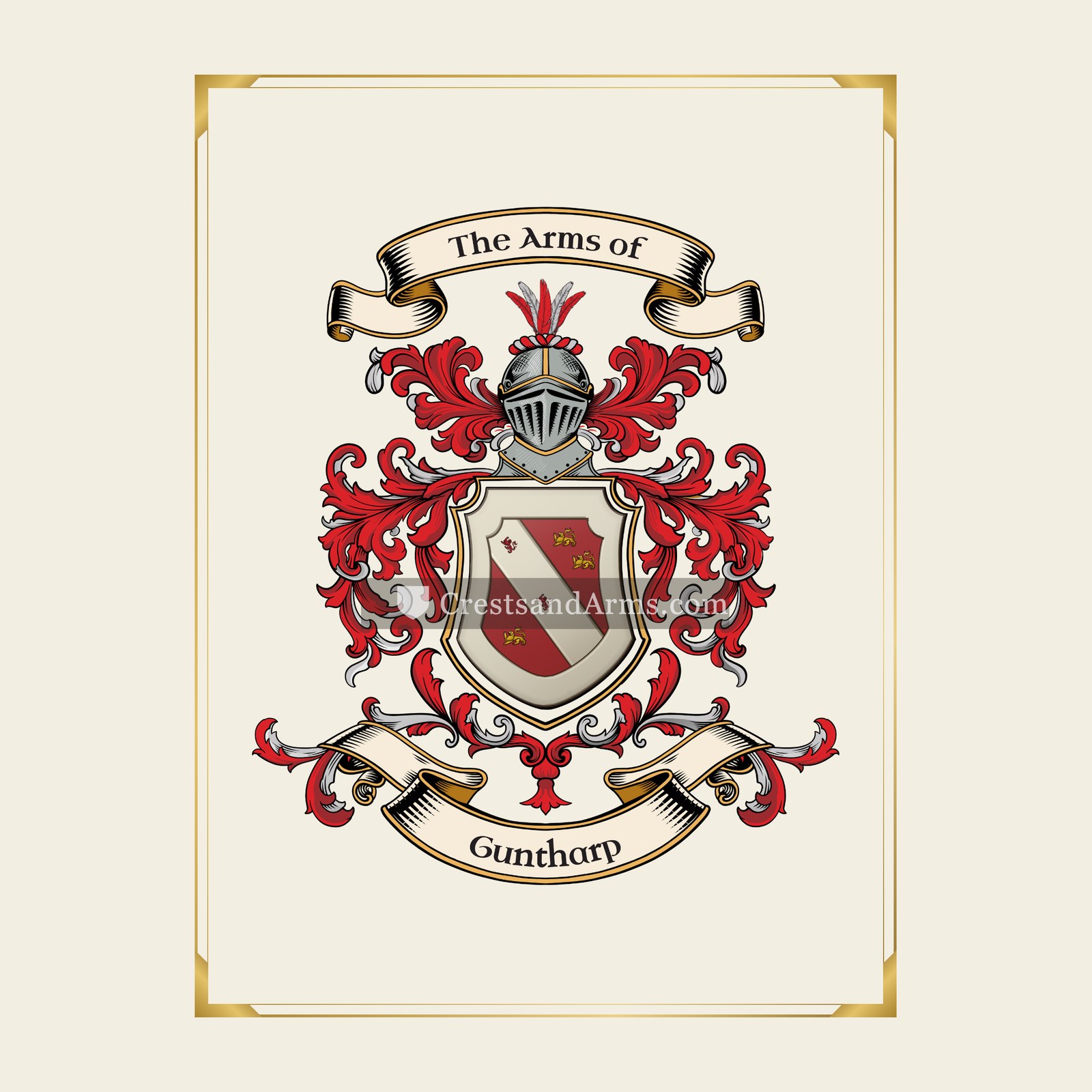 With gold border