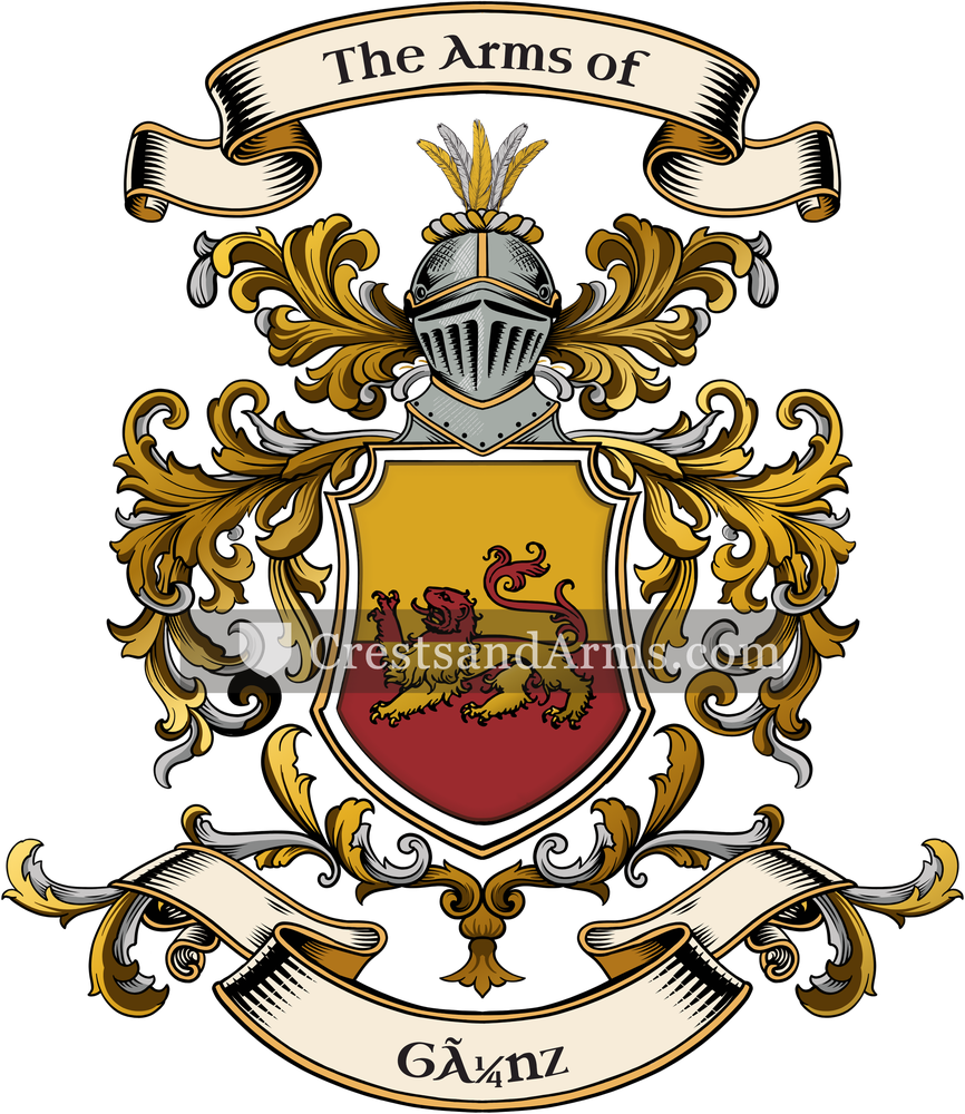 The Günz coat of arms, drawn from the recorded blazon