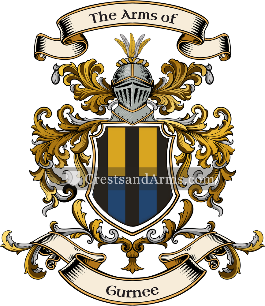 The Gurnee coat of arms, drawn from the recorded blazon