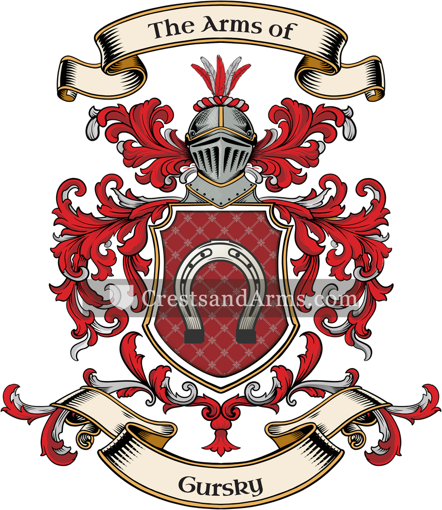The Gursky coat of arms, drawn from the recorded blazon