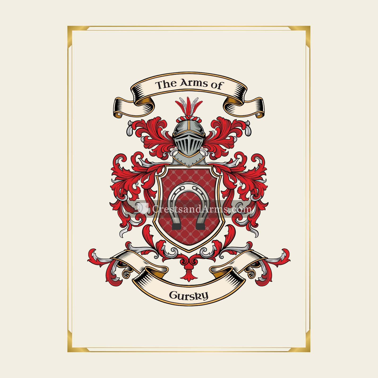 With gold border